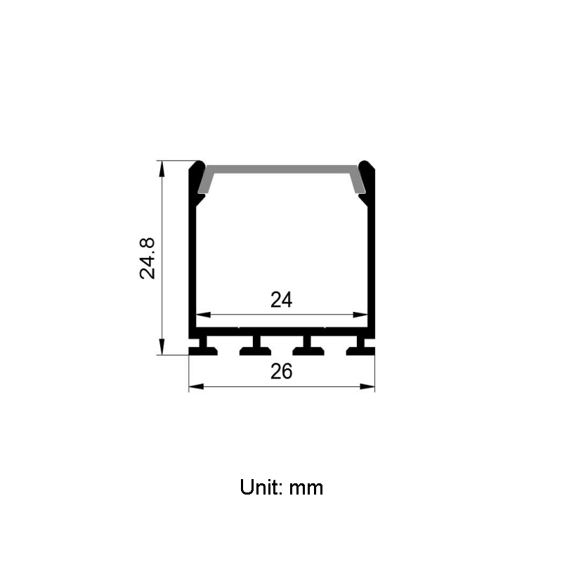 LED Light Diffuser Extruded Aluminum Channel For 20mm Double Row LED Strip Lights LED Light Diffuser Extruded Aluminum Channel For 20mm Double Row LED Strip Lights
